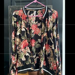 Floral bomber jacket